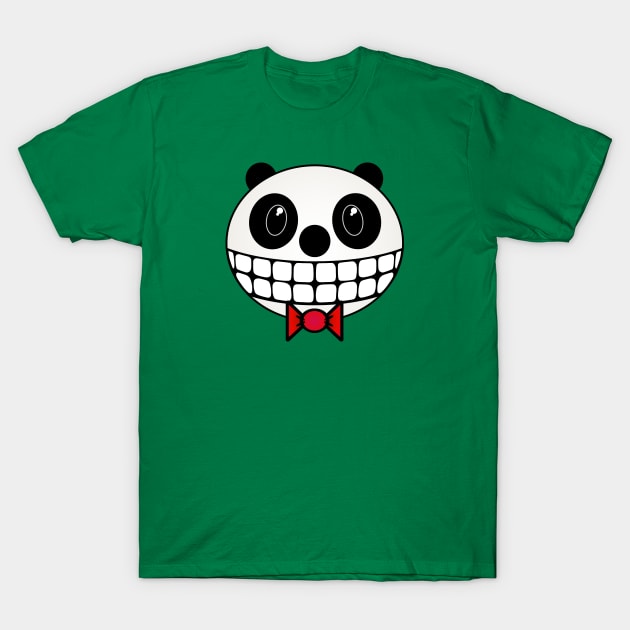 Grinning Panda with Red Bow Tie